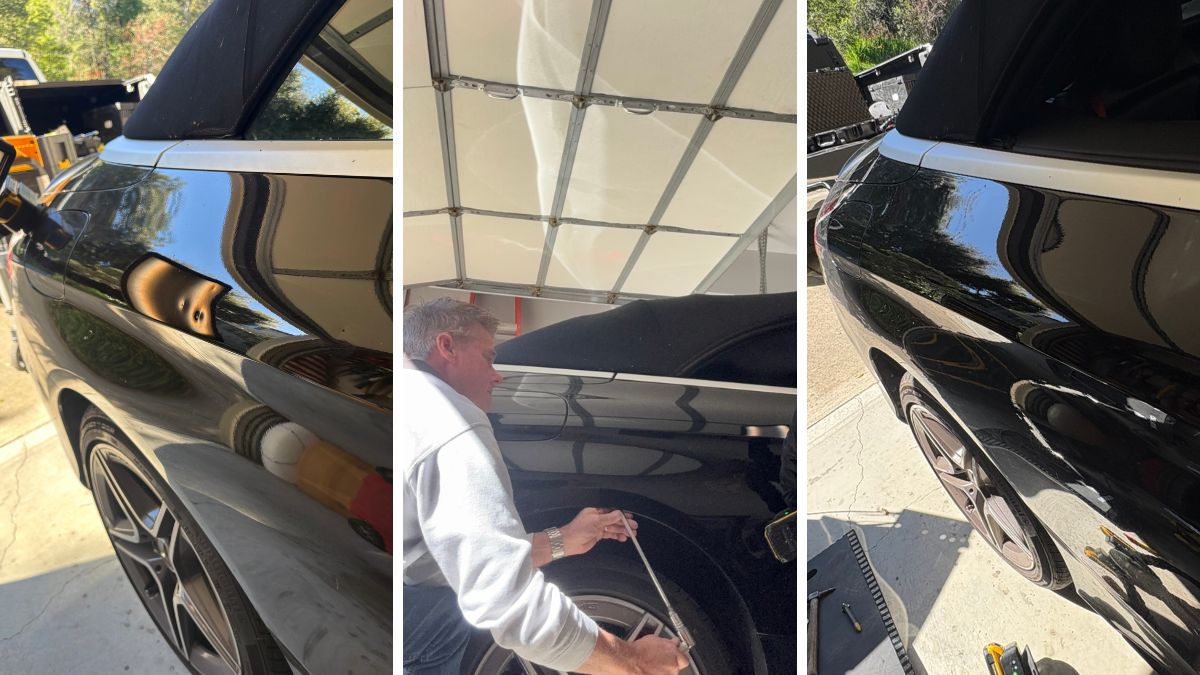 Paintless dent repair before and after in Danville, CA